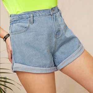 high waisted jean shorts